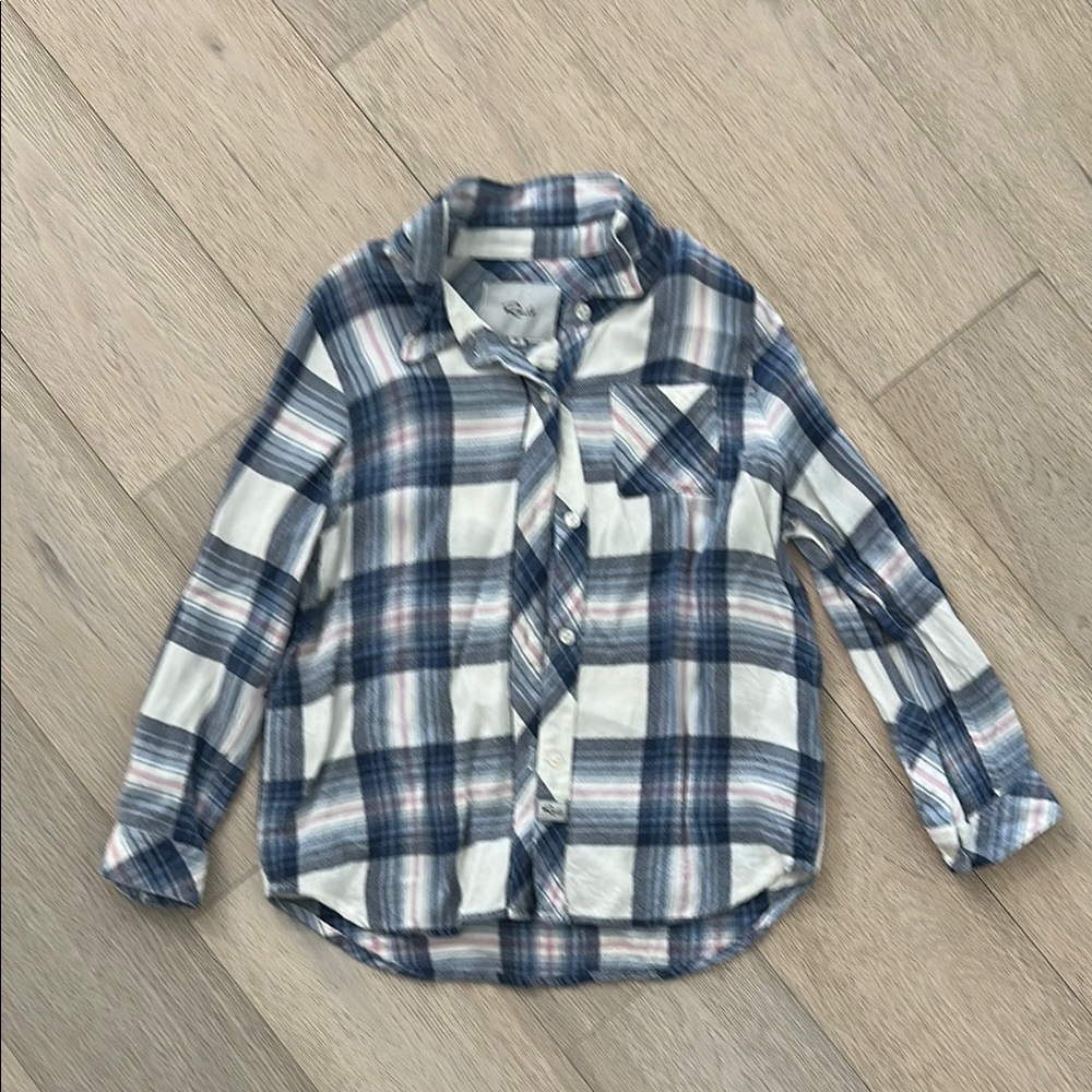 Rails Blue and White Plaid Button Down